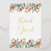 Mooie bloemen bedankt Wenskaart Folie Uitnodiging (Voorkant)