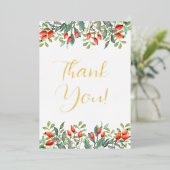 Mooie bloemen bedankt Wenskaart Folie Uitnodiging (Staand Voorkant)