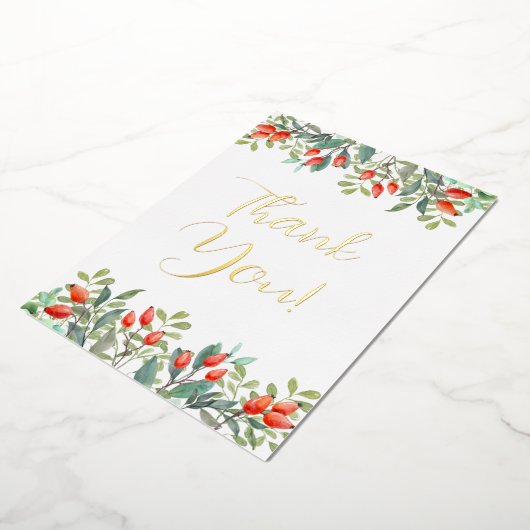 Mooie bloemen bedankt Wenskaart Folie Uitnodiging (Gedraaid)