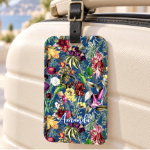 Mooie bloemen bladeren blauwe monogram patroon