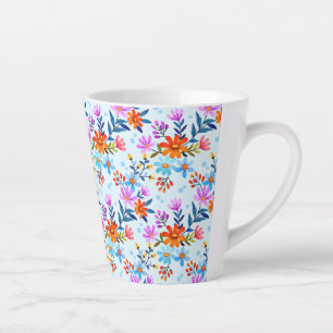Mooie bloemen bladeren patroon-6587 latte mok