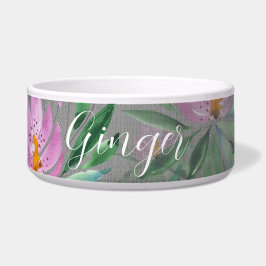 Mooie Bloemen Bloeien Waterverf Monogram Voerbakje
