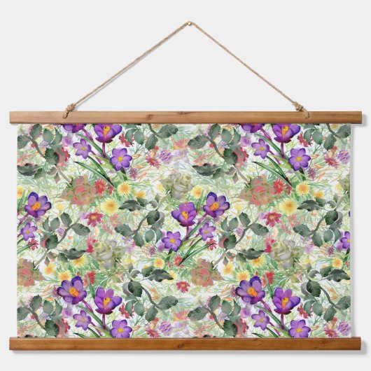 Mooie Bloemen Bloeiende Zomertuin Hangend Wandkleed (Voorkant)