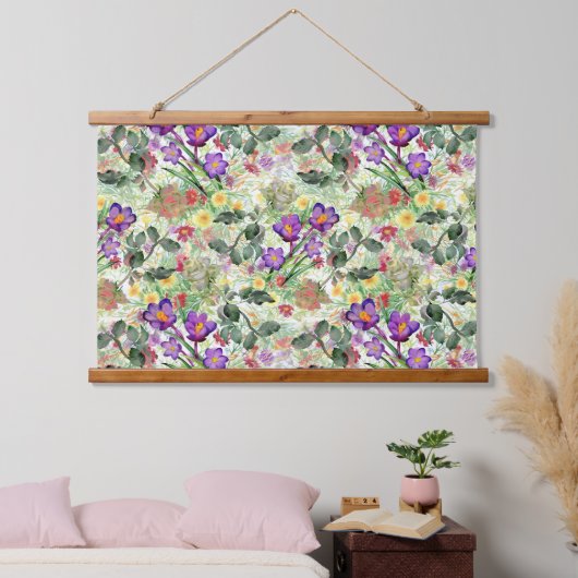 Mooie Bloemen Bloeiende Zomertuin Hangend Wandkleed (Slaapkamer)