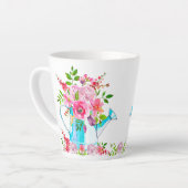 Mooie Bloemen Bloemen Bloemen Waterverf Roze Paste Latte Mok (Linkerhoek)