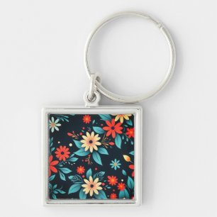 Mooie Bloemen Bloemmotief Sleutelhanger