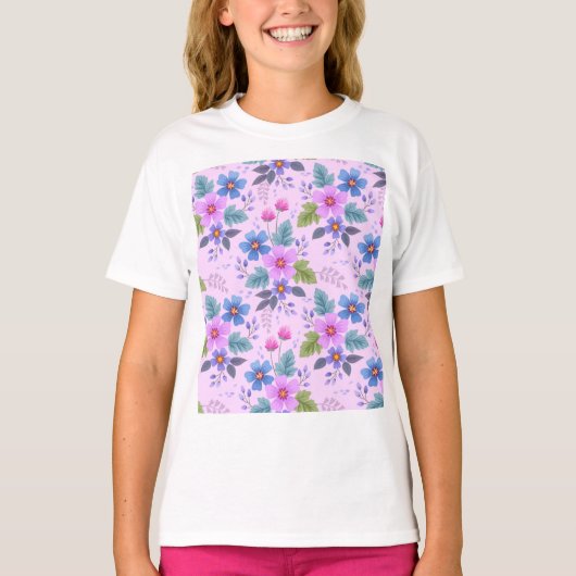 Mooie Bloemen Bloempatroon-36841 T-shirt (Voorkant)
