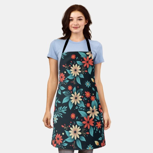 Mooie Bloemen Bloempatroon-48965 Schort (Gedragen)