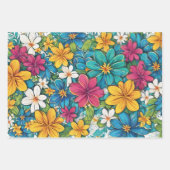 Mooie bloemen, bloempatroon inpakpapier vel (Voorkant 3)