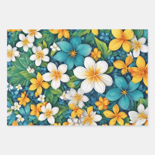 Mooie bloemen, bloempatroon inpakpapier vel (Voorkant 2)