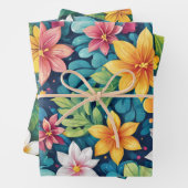 Mooie bloemen, bloempatroon inpakpapier vel (In situ)