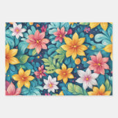 Mooie bloemen, bloempatroon inpakpapier vel (Voorkant)