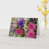 Mooie Bloemen Boeket Art Bloemen Note Kaart (Gele Bloem)