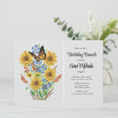 Mooie Bloemen Boeket Verjaardag Brunch  Kaart (Staand voorkant)