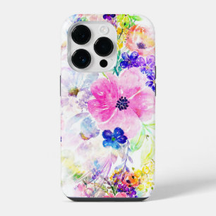 Mooie Bloemen Boho Bloemendesign in Waterverf iPhone 14 Plus Hoesje