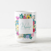 Mooie bloemen botanische Waterverf schilderen Koffiemok (Center)