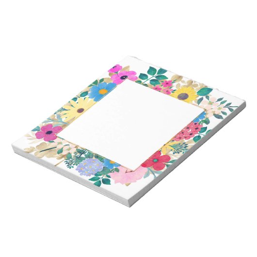 Mooie bloemen botanische Waterverf schilderen Notitieblok (Linkerzijde)