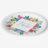 Mooie bloemen botanische Waterverf schilderen Papieren Bordje (Gekanteld)