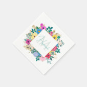 Mooie bloemen botanische Waterverf schilderen Servet (Hoek)