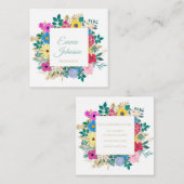 Mooie bloemen botanische Waterverf schilderen Vierkante Visitekaartje (Voorkant / Achterkant)
