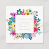 Mooie bloemen botanische Waterverf schilderen Vierkante Visitekaartje (Achterkant)