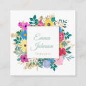 Mooie bloemen botanische Waterverf schilderen Vierkante Visitekaartje (Voorkant)