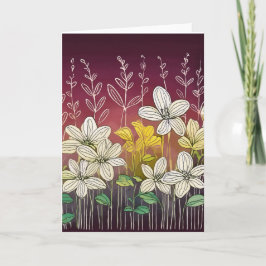 Mooie bloemen Bourgondisch accent Bedankkaart