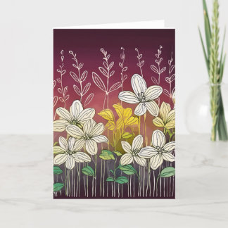 Mooie bloemen Bourgondisch accent Bedankkaart