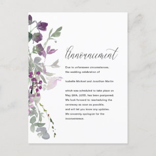 Mooie Bloemen bruiloft annulering aankondiging