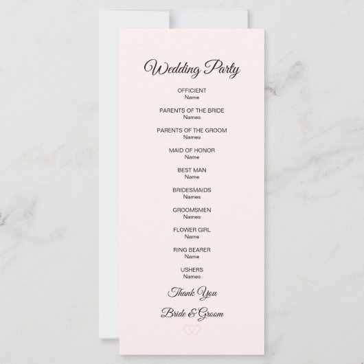 Mooie bloemen bruiloft programma (Achterkant)