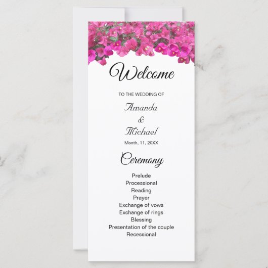 Mooie bloemen bruiloft programma (Voorkant)