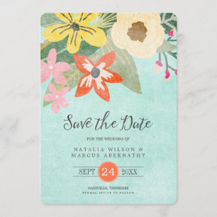 Mooie Bloemen Bruiloft Save the Date Kaart