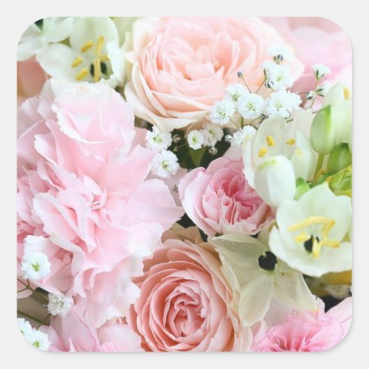 Mooie Bloemen Bruiloft Sticker & Enveliope Seal (Voorkant)