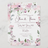 Mooie bloemen bruiloft uitnodigingen (Voorkant / Achterkant)