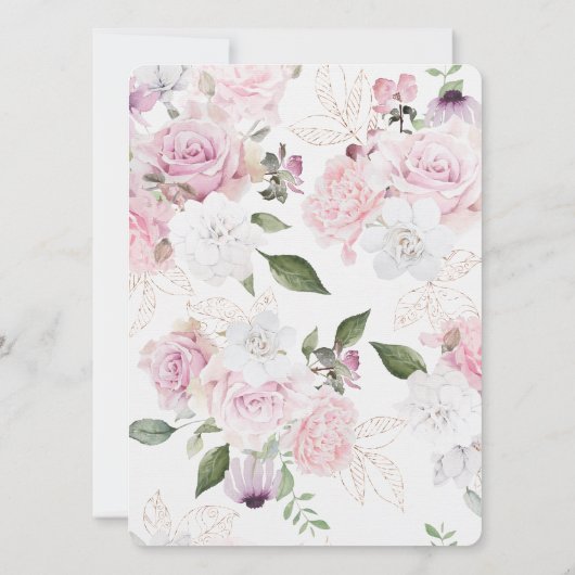 Mooie bloemen bruiloft uitnodigingen (Achterkant)