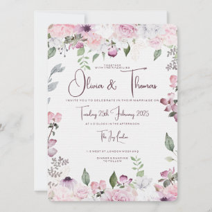 Mooie bloemen bruiloft uitnodigingen
