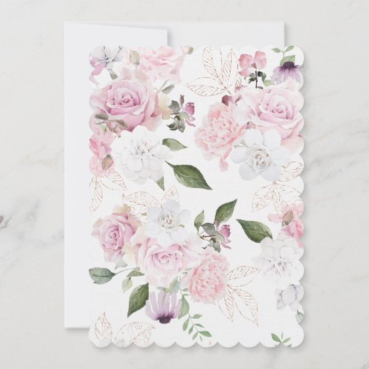 Mooie bloemen bruiloft uitnodigingen (Achterkant)