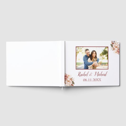Mooie bloemen bruiloftsfoto gastenboek (Volledig)