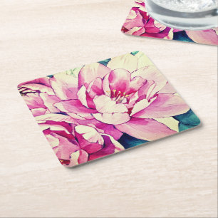 Mooie bloemen buiten kartonnen onderzetters