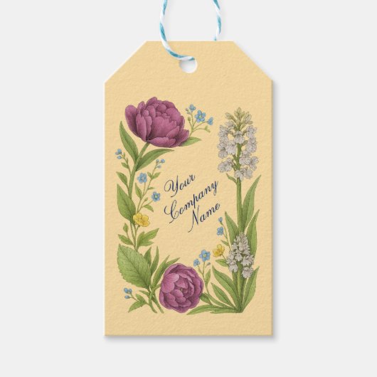 Mooie bloemen cadeaulabel (Voorkant)