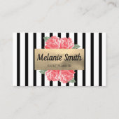 Mooie Bloemen Chic Vertical Gestreepte Visitekaartje (Voorkant)