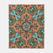 Mooie bloemen Damask naadloos patroon Fleece Deken (Voorkant)