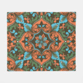 Mooie bloemen Damask naadloos patroon Fleece Deken (Voorkant (Horizontaal))