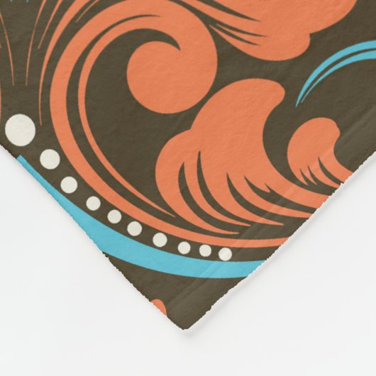 Mooie bloemen Damask naadloos patroon Fleece Deken (Hoek)