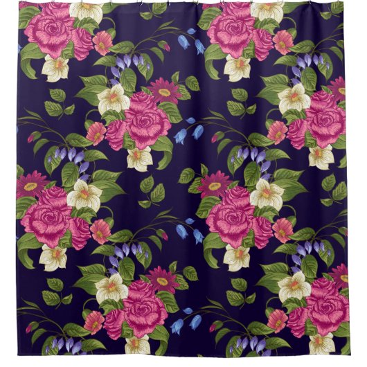 Mooie bloemen decoratieve eye-catching douchegordijn (Voorkant)