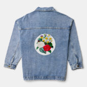Mooie  bloemen denim jacket (Achterkant)