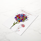 Mooie Bloemen Denken Aan Jou Wenskaart Folie Uitnodiging (Gedraaid)