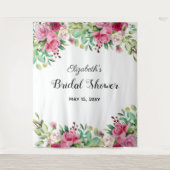 Mooie Bloemen Elegante Bruidsfeest Backdrop Wandkleed (Voorkant)
