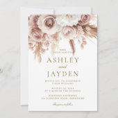 Mooie bloemen elegante bruiloft kaart (Voorkant)