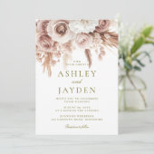 Mooie bloemen elegante bruiloft kaart (Staand voorkant)